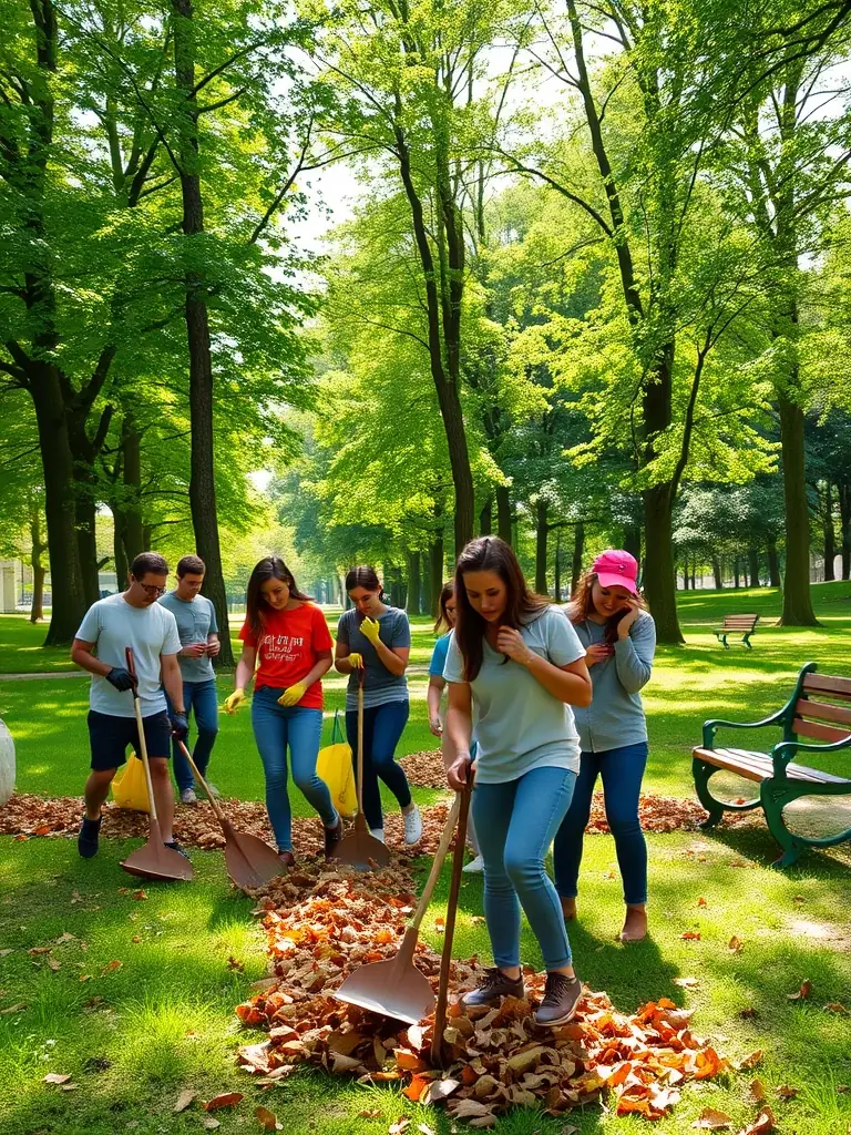 An image of a group participating in a trail maintenance activity, showcasing the organization's commitment to environmental stewardship and community involvement.